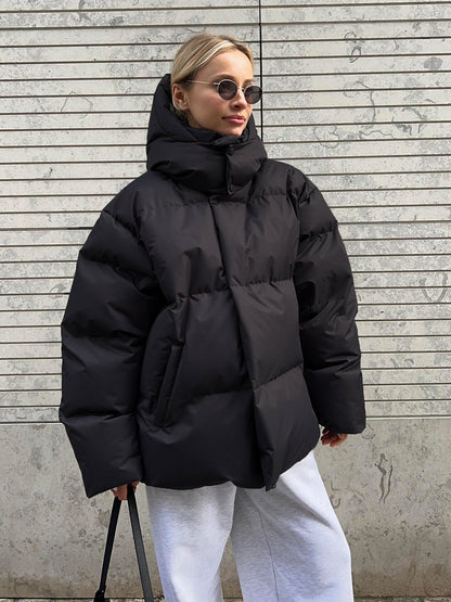Cardydony Women's Oversized Winter Puffer Jacket with High Neck