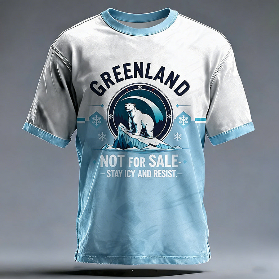 Cardydony Men's Greenland Is Not For Sale Printed Casual T-shirt