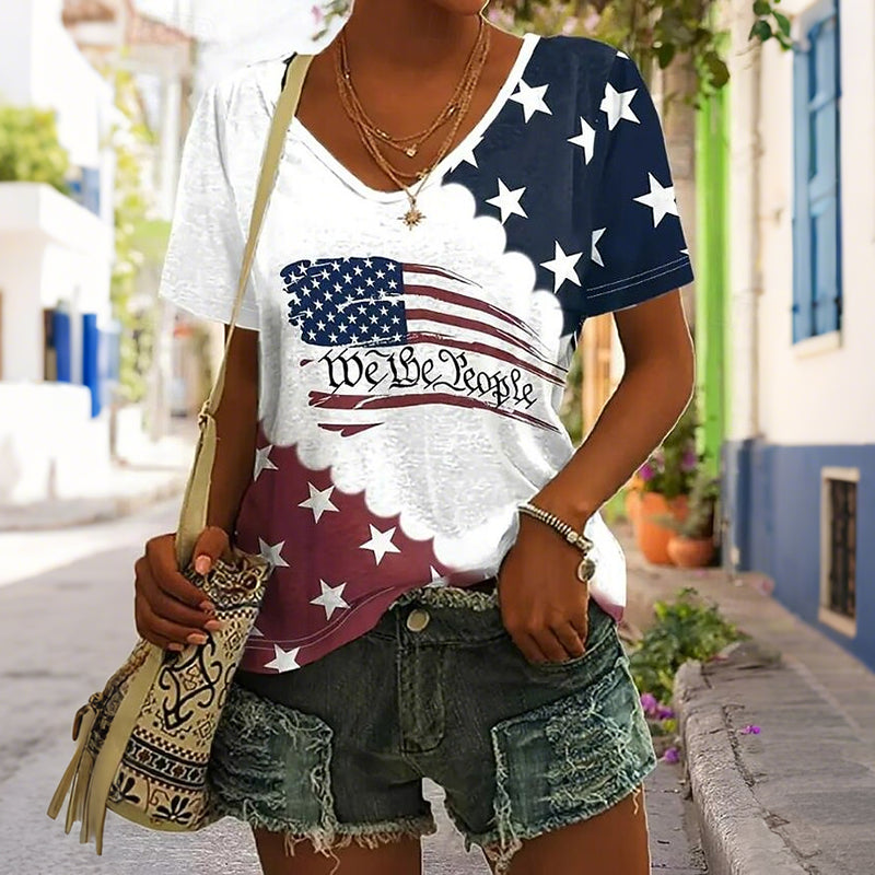 Cardydony Women's America 250 Year Anniversary Print T Shirt