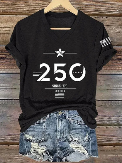 Cardydony Women's 250th Anniversary Print T-shirt