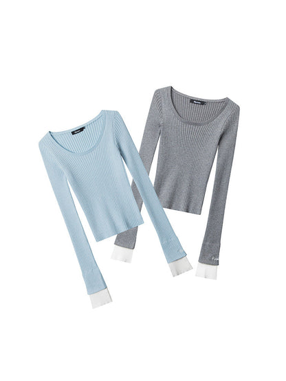 Cardydony Women's Crop Top | Long Sleeve Ribbed Knit Shirt