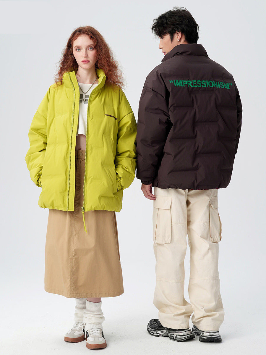 Cardydony "Impressionism" Print Stand Collar Down Jacket