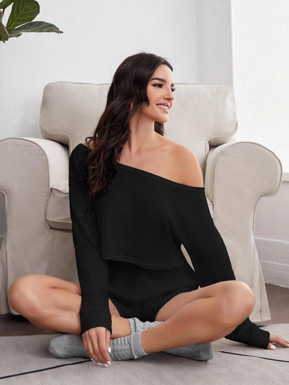 Cardydony Women's Effortless Waffle-Knit Lounge Set for Casual Comfortt ( Shorts & Top )