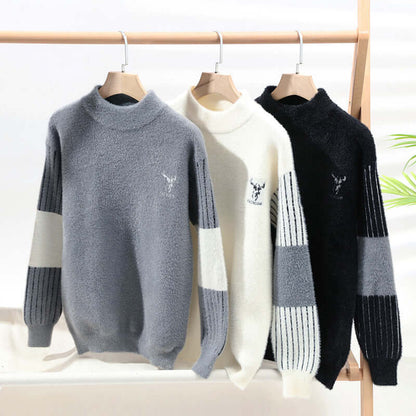 Cardydony Women's Mock Neck Color Block Sweater | Urban Fashion