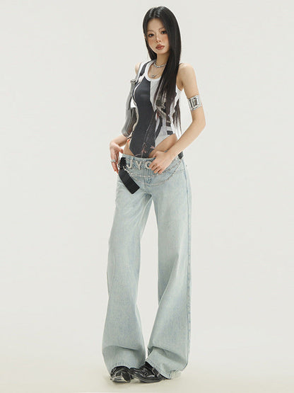 Cardydony Women's Y2K Low Rise Jeans for Women | Light Wash Straight Leg Denim Pants Vintage 2000s