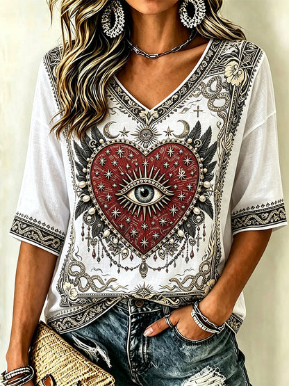 Cardydony Women's Bohemian Top, Ethnic Gothic Style