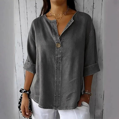 Cardydony Women's Retro Cozy Casual Denim Top
