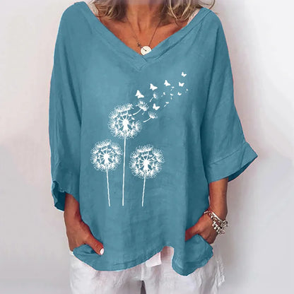 Cardydony Women'S Dandelion Print Casual Top