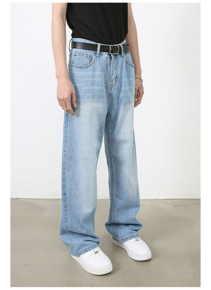 Cardydony Vibrant Vintage Washed Wide-Leg Jeans