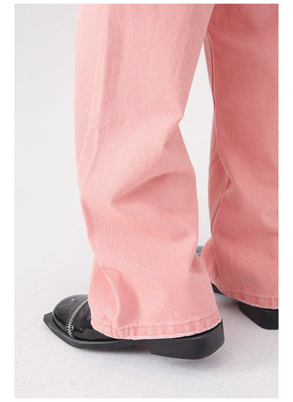 Cardydony Vibrant Vintage Washed Wide-Leg Jeans