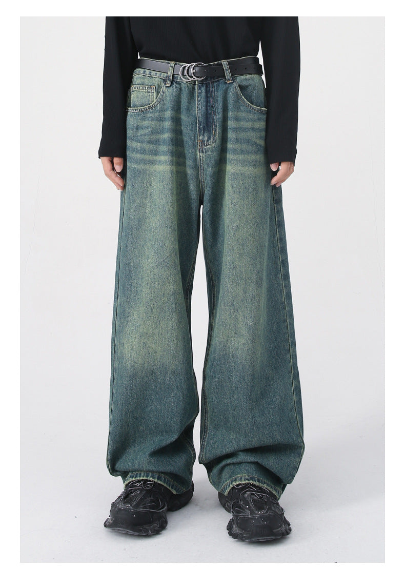 Cardydony Vibrant Vintage Washed Wide-Leg Jeans