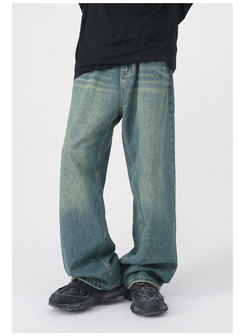 Cardydony Vibrant Vintage Washed Wide-Leg Jeans