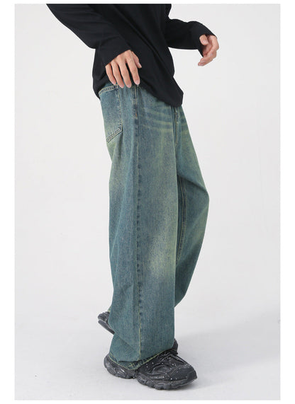 Cardydony Vibrant Vintage Washed Wide-Leg Jeans