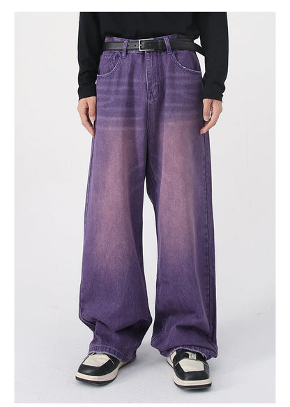 Cardydony Vibrant Vintage Washed Wide-Leg Jeans