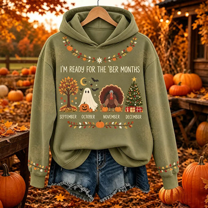Cardydony Women's I'm Ready For The 'ber Months Print Hoodie