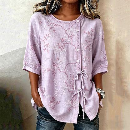 Cardydony Women's Casual Floral Print Short-sleeved Top