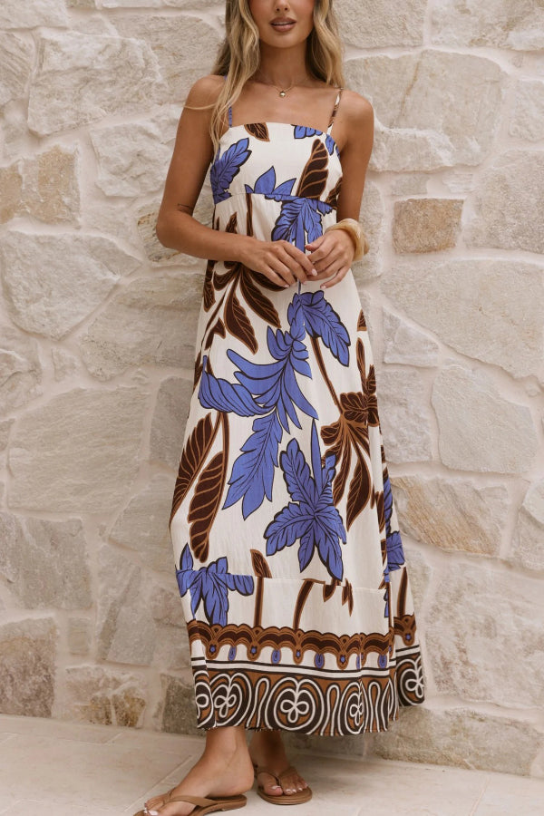 Cardydony Women's Floral Print Sleeveless Camisole Casual Vacation Maxi Dress