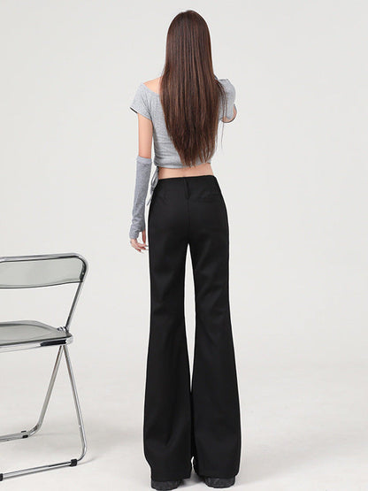 Cardydony Women's Flared Pants for Women | Y2K Low Waist Flare Trousers Slim Fit Straight Leg Dress Pants