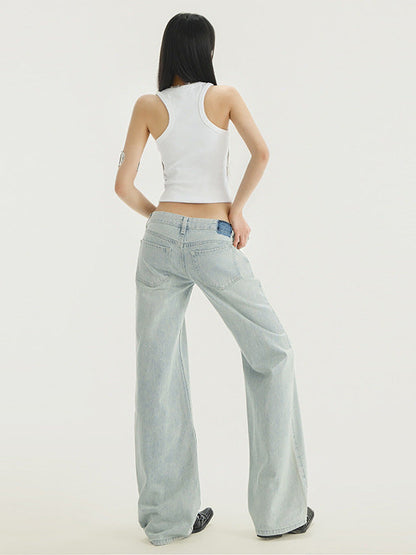Cardydony Women's Y2K Low Rise Jeans for Women | Light Wash Straight Leg Denim Pants Vintage 2000s