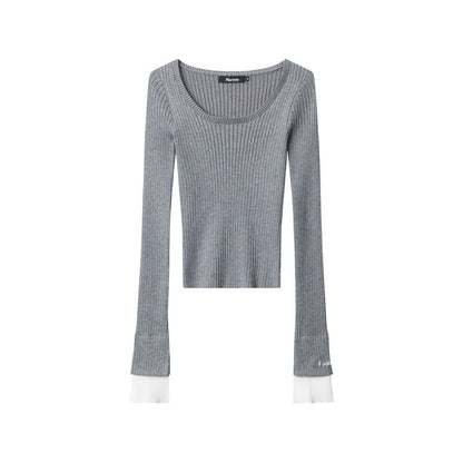 Cardydony Women's Crop Top | Long Sleeve Ribbed Knit Shirt
