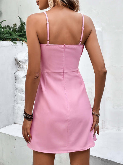 Cardydony Women's Bowknot Mini Dress | Spaghetti Strap A-Line Sundress