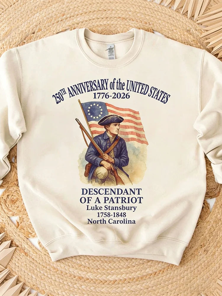Cardydony 250 Years Of America Round Neck Sweatshirt