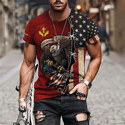 Cardydony Men's American 250th Anniversary Print T-shirt