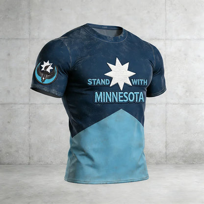 Cardydony Men's Vintage Ice Out Stand With Minnesota Print T-shirt