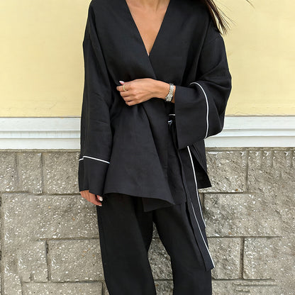 Cardydony Women's Elegant Cardigan And Casual Pants Two-piece Set