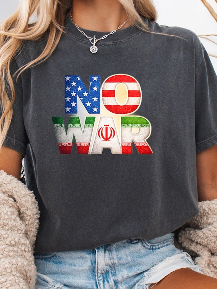 Cardydony No War Printed Short-sleeved T-shirt