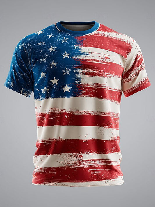 Cardydony Men's Retro America's 250th Anniversary 3d Torn Print T Shirt