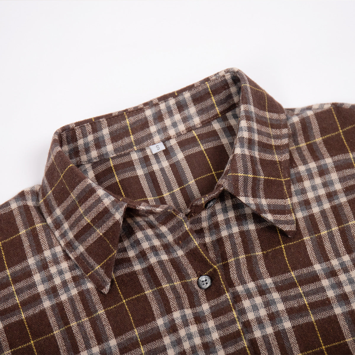 Cardydony Women's American Vintage Style Long Plaid Shirt with Double Pockets