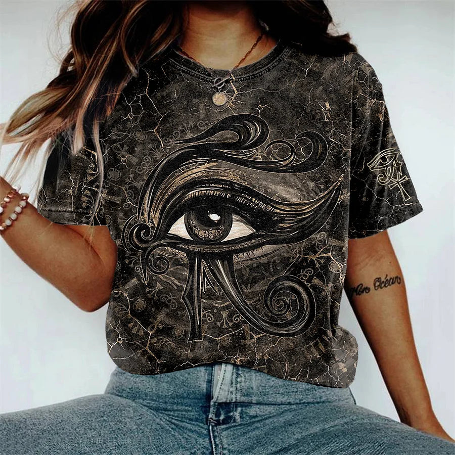 Cardydony Ancient Egyptian Eye Of Horus Vintage Washed T Shirt