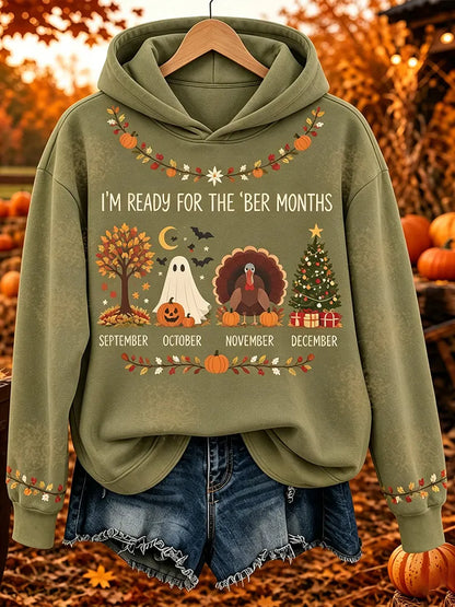 Cardydony Women's I'm Ready For The 'ber Months Print Hoodie