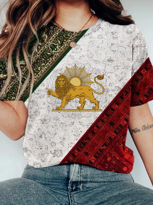 Cardydony Iran Lion Persian Flag Inspired T Shirt