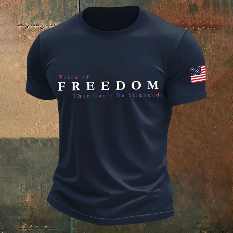 Cardydony Men's Voice Of Freedom Printed Casual T-shirt
