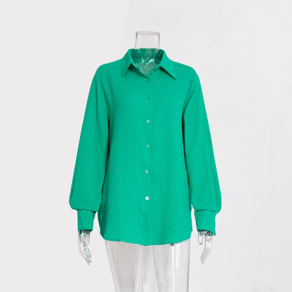 Cardydony Women's Soft Cotton Gauze Button-Up Shirt for Effortless Comfort