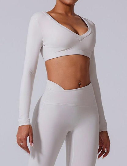 Cardydony Women's V-Neck Long Sleeve Active Top
