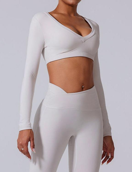 Cardydony Women's V-Neck Long Sleeve Active Top