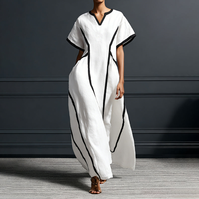 Cardydony Women's Simple Flowy Linen Blend Casual Maxi Dress