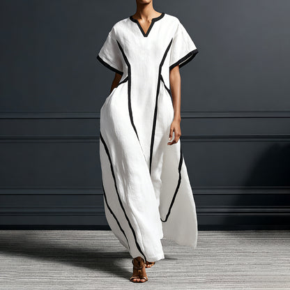 Cardydony Women's Simple Flowy Linen Blend Casual Maxi Dress