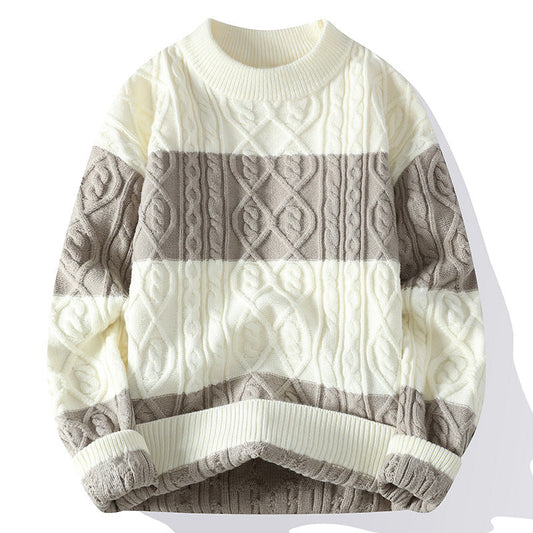 Cardydony Women's Color Block Cable Knit Sweater | Cozy Winter Pullover