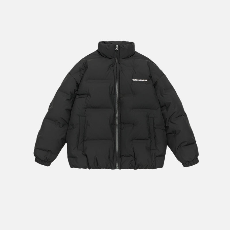 Cardydony "Impressionism" Print Stand Collar Down Jacket