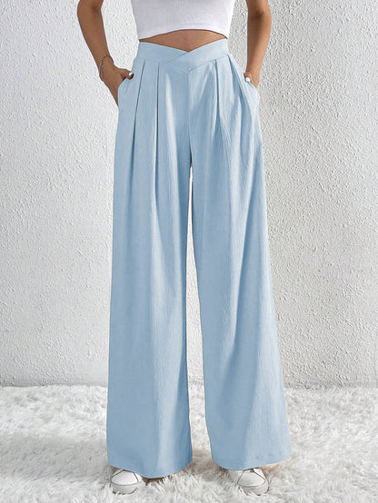Cardydony Women's Pleated Wide Leg Trousers | High Waist Work Pants