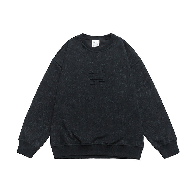 Cardydony Embossed Vintage Wash Cotton Blend Sweatshirt