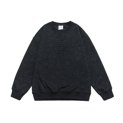Cardydony Embossed Vintage Wash Cotton Blend Sweatshirt