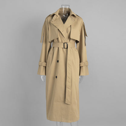Cardydony Women's Classic British Double-Breasted Women's Trench Coat