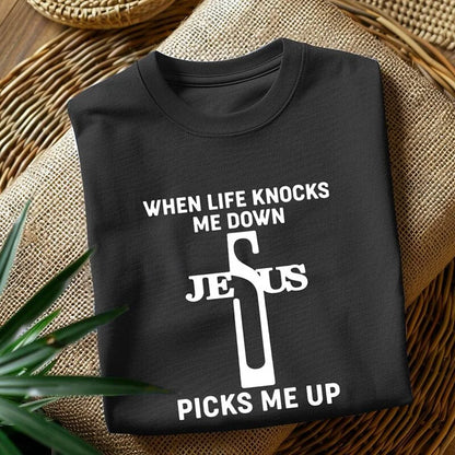 Cardydony Men's Letter Cross Jesus T Shirt