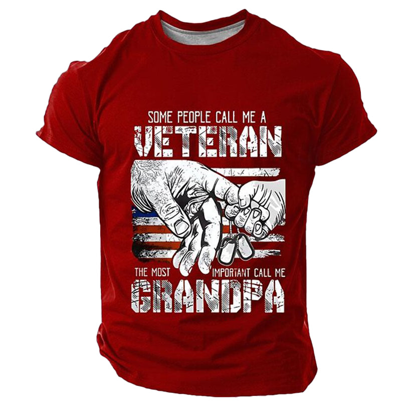 Cardydony Men's Us America 250 Year Anniversary Veterans Day Print T Shirt