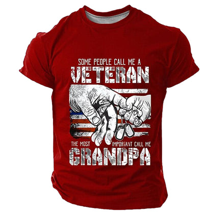 Cardydony Men's Us America 250 Year Anniversary Veterans Day Print T Shirt